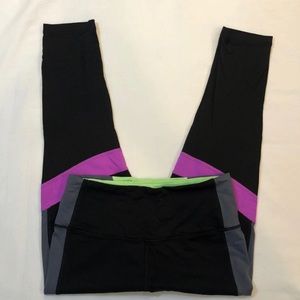 Victorias Secret Leggings Black, Purple & Green